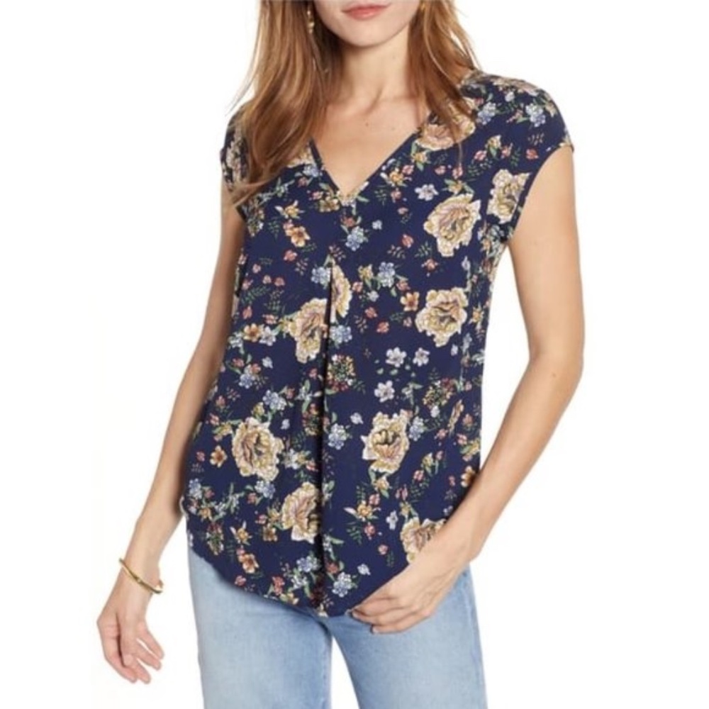 Halogen Double V-Neck Top